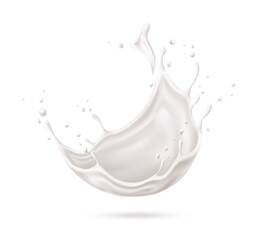 Wall Mural - Vector realistic milk splash for dairy design