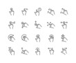 Simple Set of Gesture Related Vector Line Icons. Contains such Icons as Zoom, Move, Tap and more. Editable Stroke. 48x48 Pixel Perfect.