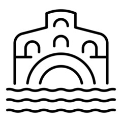 Wall Mural - Venice bridge icon outline vector. Italy rialto. Venezia city