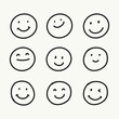 © 예슬 최 - hand drawn smiley faces, smile line illustration