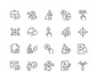 Simple Set of Headhunting Related Vector Line Icons. Contains such Icons as Self Presentation, Resume, Work group and more. Editable Stroke. 48x48 Pixel Perfect.