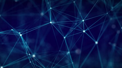 Wall Mural - network connection structure. digital background with dots and lines. big data visualization. 3d ren