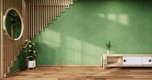 Nihon Green Room Design Interior -  Room Japanese Style. 3D Rendering