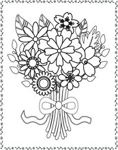 Coloring Book Flowers For Adult Design Drawing Flower Page White And Black