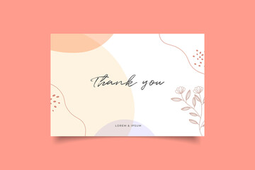 Wall Mural - thank you card template minimalist background