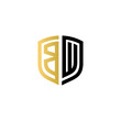 bw shield logo design vector icon