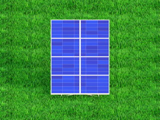 Solar panels on the sky background. Solar power plant. Blue solar panels. Alternative source of electricity. 3d rending