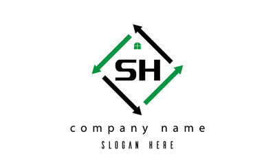 SH creative real estate letter logo