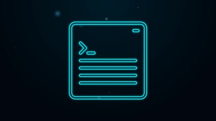 glowing neon line software, web developer programming code icon isolated on black background. javasc