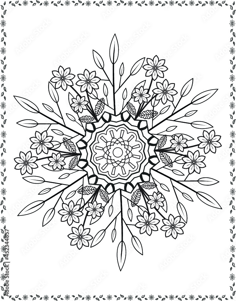 coloring book flowers for adult design drawing flower page white and ...
