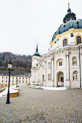 Wall Mural - ETTAL, GERMANY - MARCH 07: Ettal Monastery on March 07, 2016 in Ettal, Germany. It is in the district of Garmisch-Partenkirchen, in Bavaria.