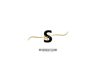 Wall Mural - Letter SW Logo, creative sw ws signature logo for wedding, fashion, apparel and clothing brand or any kind of business