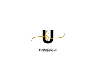 Letter UH Logo, creative uh hu signature logo for wedding, fashion, apparel and clothing brand or any kind of business