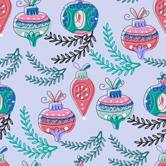 Wall Mural - Christmas ball toy pattern 1