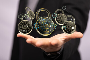 Fototapete - Personal data security Illustrates cyber data or information