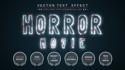 Wall Mural - Horror Movie -  Editable Text Effect, Font Style