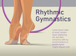 vector  rhythmic gymnast feet in close up, design banner.