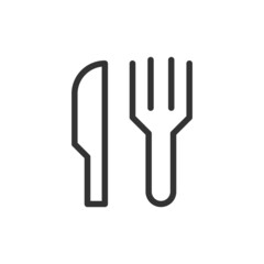 Wall Mural - Thin line icon of cutlery.