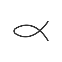 Canvas Print - Vector fish line icon.