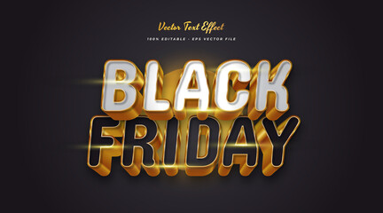 Wall Mural - luxury black friday editable text with 3d effect. editable text style effect