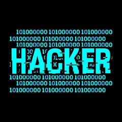 Hacker, Vector typography on a black background, can be used for screen printing t-shirts, hats, sweaters, etc