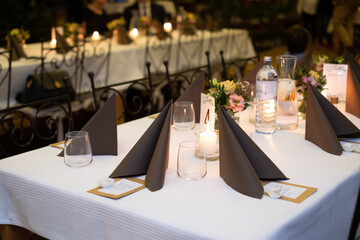 Canvas Print - Elegant table set up in a wedding reception