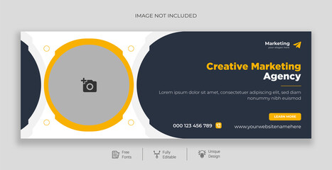corporate social media post template design, template banner design for social media, digital busine