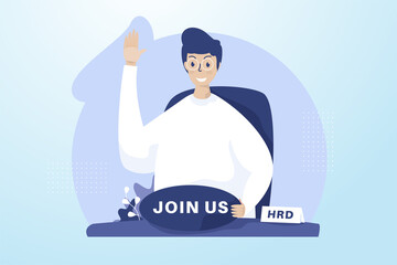 Wall Mural - human resources open recruitment illustration concept