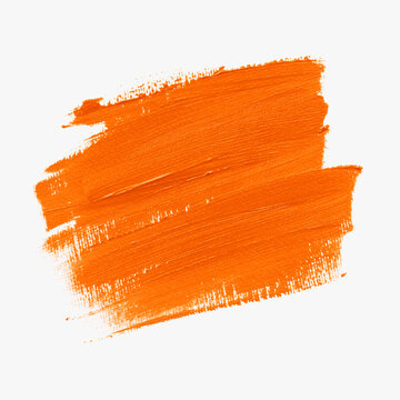 Orange oil paint brush stroke texture background. Vector design. 