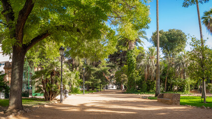 Canvas Print - Beautiful trail in Castelar Park in Badajoz, Spain