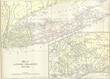 Closeup shot of thevintage 1891 map of Long Island