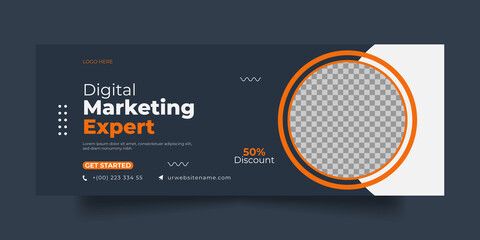 Digital marketing facebook cover social media post and banner template
