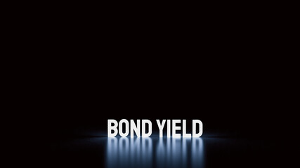  bond yield text glow in the dark for business concept 3d rendering