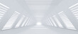 © Nuchjaree - Abstract Futuristic empty floor and room Sci-Fi Corridor With light for showcase,room,interior,display products.Modern Future cement floor and wall background technology interior concept.3d render