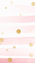 Gold Dotted Pattern On A Pink Stripes Background