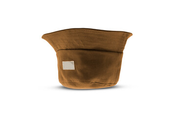 Wall Mural - brown bucket hat isolated on a white background 