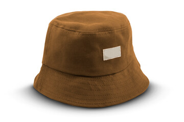 Wall Mural - brown bucket hat isolated on a white background 