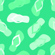 Flip flops seamless pattern on blue background. Vector illustration.