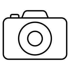 A photographic equipment icon, linear design of camera