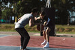 © Pichsakul - Sports and recreation concept two male basketball players enjoying playing basketball together on the sports ground