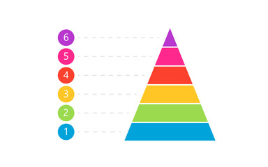 Wall Mural - 6 level pyramid diagram. Clipart image