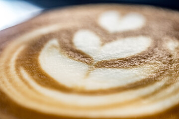 Canvas Print - Closeup shot of coffee latte art designs