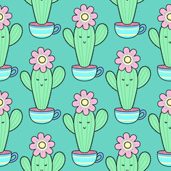 Canvas Print - cute Cacti