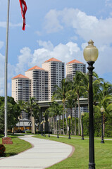 Wall Mural - Centennial Park, a beautiful 10-acre community park located in historic downtown on the scenic banks of the Caloosahatchee River in Fort Myers, Florida, USA. 