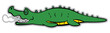 Cartoon Illustration of Big Fat Alligator sleeping and snoring because satiation, best for decal, mascot, and logo with predator animal themes