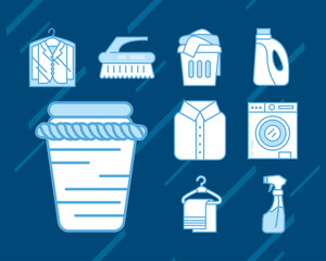 Poster - set laundry service icons