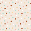 © Tatiana - Round shapes vector seamless pattern.Colourful confetti festival party design. Hand drawn boho geometric abstract polka dots childish background. Scandinavian hand drawn patterns with circle shapes