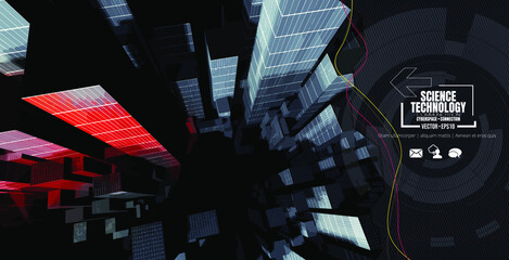 Vector of science technology concept. Background ready for website banner, poster or presentation