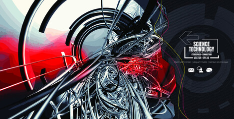 Vector of science technology concept. Background ready for website banner, poster or presentation