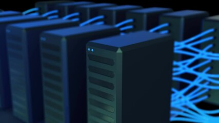 Wall Mural - datacenter infrastructure network server computer, cloud computing database connection technology se